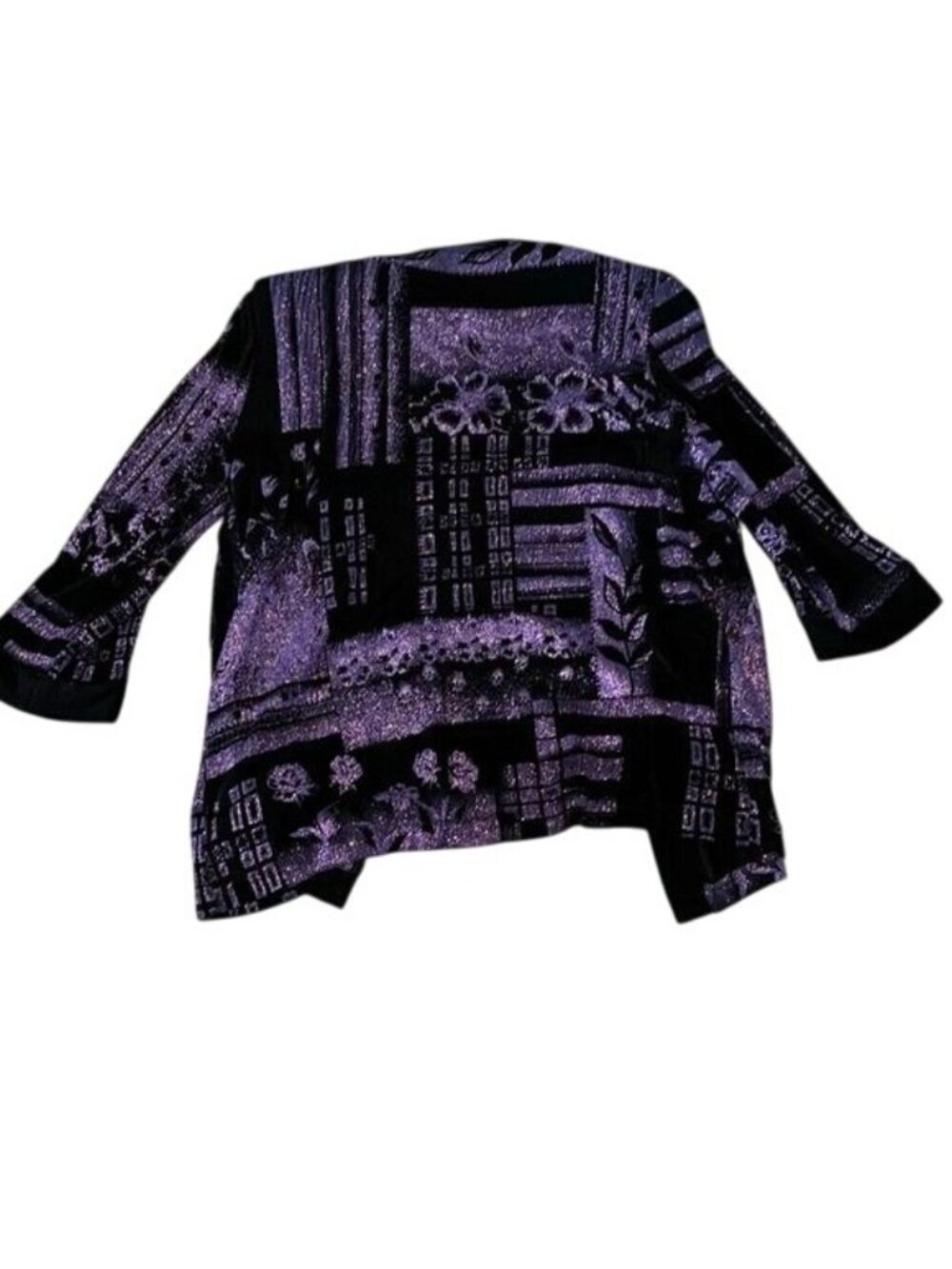 R&M Richards Petite 2-Piece Outfit Black Velvet Tank & Purple Glitter Jacket Siz - Picture 5 of 7